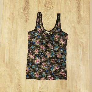 Aeropostale Sheer Floral Tank Large